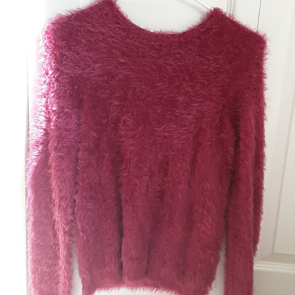 Fluffy pink sweater